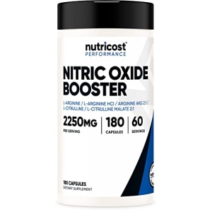 Nutricost Nitric Oxide Booster 750mg, 180 Capsules - 2250mg Per Serving - Gluten Free and Non-GMO