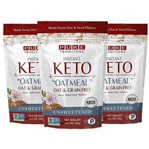 Keto Oatmeal, Instant Hot Cereal, Unsweetened, Certified Paleo, Keto Certified, Gluten & Grain Free (14.1 oz) (3 Pack)